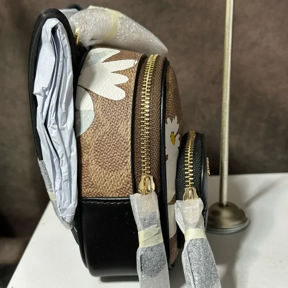 Coach Mini Court Backpack Bag Charm With Floral Print - Picture 5 of 6